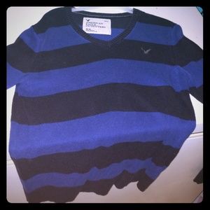 American Eagle black&royal blue strip sweater